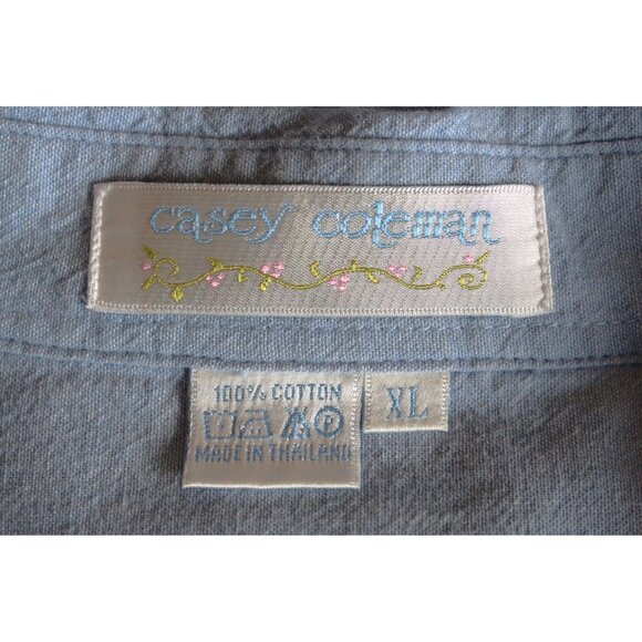 Vintage CASEY COLEMAN Dogs Labs Labrador Retriever Embroidered Button Shirt, XL - Picture 8 of 8